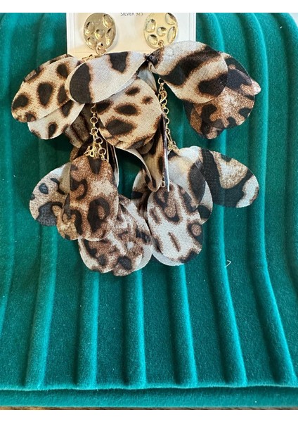 Leopar Sallantılı Küpe