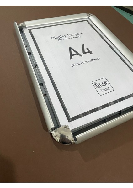 A4 Boyutunda Display Aç Kapa Çerçeve - Alüminyum Kapak (5 Adetli Avantajlı Paket)