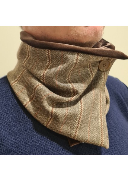 Yeni Model, Leylace Kışlık Yünlü Çizgili Kumaş Erkek Boyunluk-7