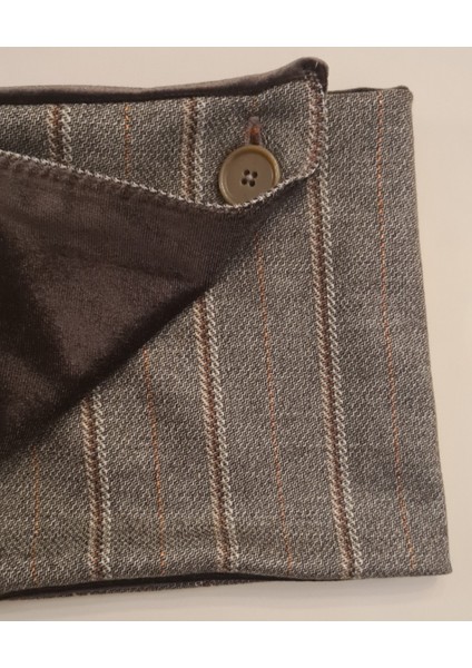 Yeni Model, Leylace Kışlık Yünlü Çizgili Kumaş Erkek Boyunluk-7