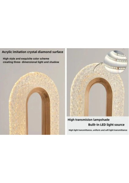 Lüks Kristal LED Masa Lambası USB Şarj Edilebilir