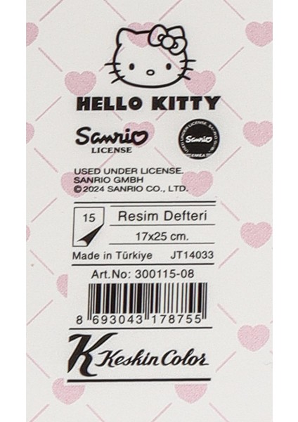 Dekomus Ile Lisanslı Hello Kıtty "tekli" Resim Defteri 17*24 cm 15 Yaprak