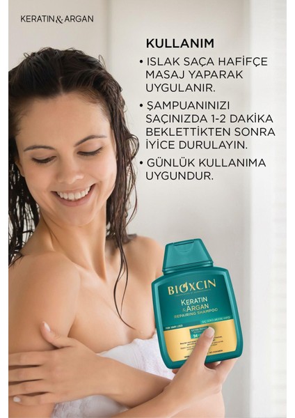 Keratin ve Argan Onarıcı Şampuan 300 ml - 3 Al 2 Öde 2 Adet