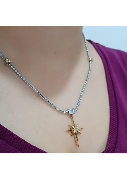 1.sınıf Çelik Kararma Yapmaz Siyah Boncuk Taşlı Çağla Şıkel Kolyesi