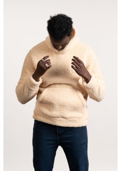 Kapşonlu Kanguru Cepli Slimfit Peluş Sweatshirt modelleri