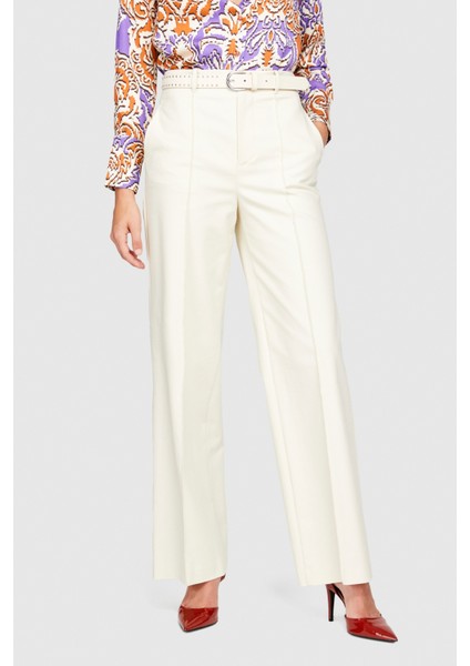 Sisley Geniş Paça Yüksek Belli Saten Pantolon Kadın Bej Pantolon - 323A4ZY7LF03L indirimleri