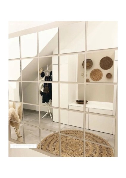 25 x 25 Kare Rodajlı Gerçek Ayna 21 Adet Yapışkanlı