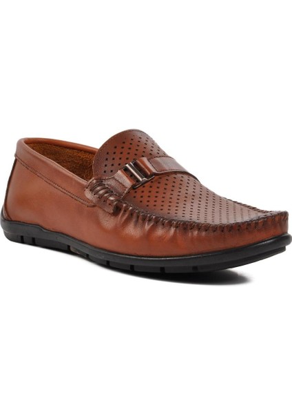 Taba Deri Erkek Loafer Ayakkabı