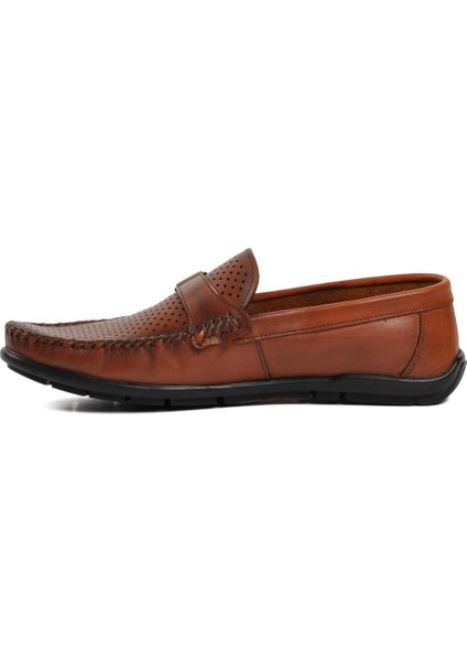 Taba Deri Erkek Loafer Ayakkabı