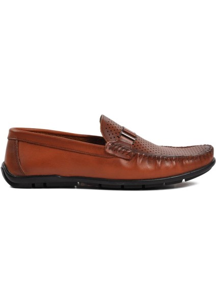 Taba Deri Erkek Loafer Ayakkabı