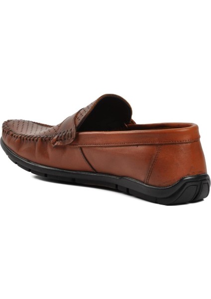 Taba Deri Erkek Loafer Ayakkabı
