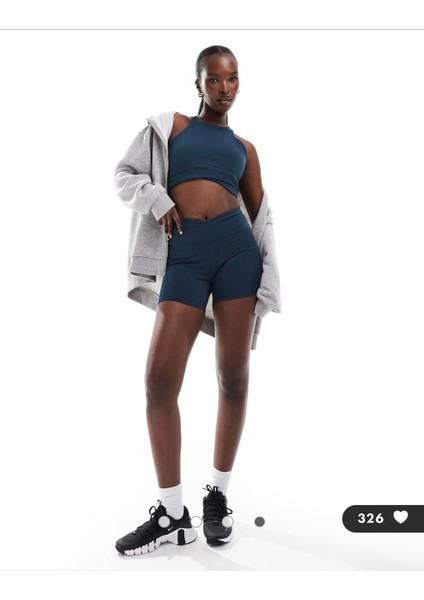 Kadın One Twist Hafif Destekli Hafif Astarlı Yüksek Yakalı Spor Sütyeni Mavi fırsatları