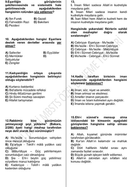 2025 Mbsts Deneme Testleri, Sabri Benli, Diyanet Işleri Başkanlığı, 2650 Soru 44 Deneme 420 Sayfa