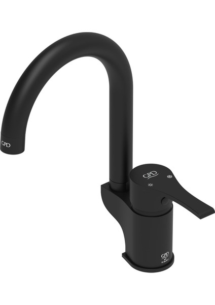 MTL65-S Atros Tek Gövde Lavabo Bataryası Siyah