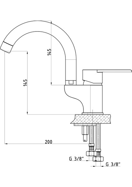 MTL65-S Atros Tek Gövde Lavabo Bataryası Siyah fiyatları