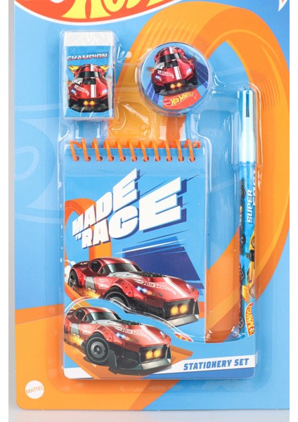 Dekomus Ile Yeni Sezon Lisanslı Hot Wheels Not Defteri, Geçmeli Kurşun Kalem,silgi ve Kalemtraş Kırtasiye Seti