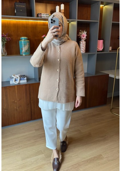 Venoura Inci Düğmeli Camel Angora Hırka fiyatları