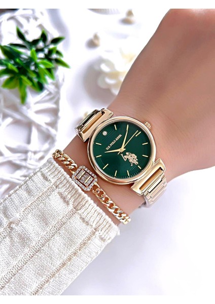 U.s.polo Assn Çelik Kordon 5 Atm Suya Dayanıklı Kadın Kol Saati+Bileklik Hediyeli USPA.2070.S04 fiyatları