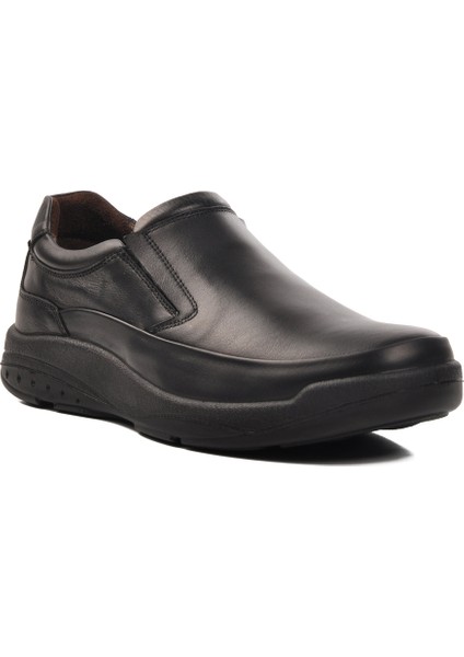 Ayakmod Siyah Deri Erkek Günlük Ayakkabı