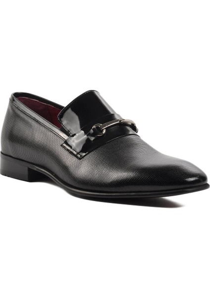 Ayakmod Siyah Rugan Deri Erkek Klasik Ayakkabı