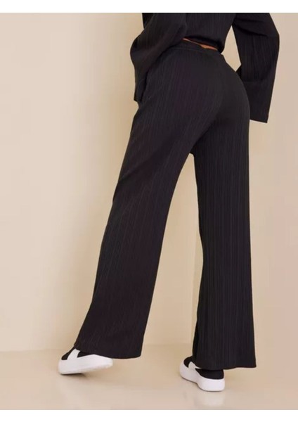 Sportswear Ribbed Jersey Wide Kadın Eşofman Altı
