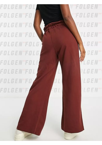 Everyday Modern Sweatpants In Burgundy Red Pamuklu Yüksek Bel Eşofman Altı