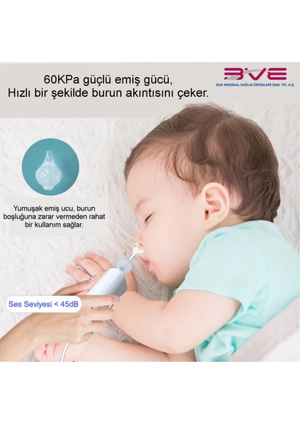 Elektrikli & Şarjlı Kare Bebek Burun Aspiratörü