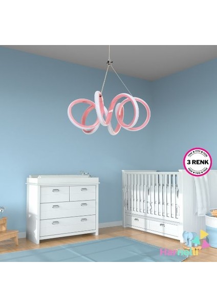 Modern Tasarım 30 cm Çap 3 Renk Yanabilen Ledli Avize