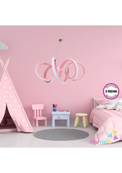 Modern Tasarım 30 cm Çap 3 Renk Yanabilen Ledli Avize