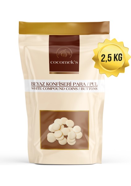 Beyaz Para Pul Çikolata 2.5 kg