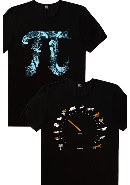 Derin Pi, Sürat Göstergesi Erkek Tişört 2'li Eko Paket