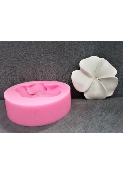 Frangipani Çiçeği 7,8cm Çiçek Silikon Kalıp K-705, Kokulu Taş Sabun Alçı Mum Kalıbı