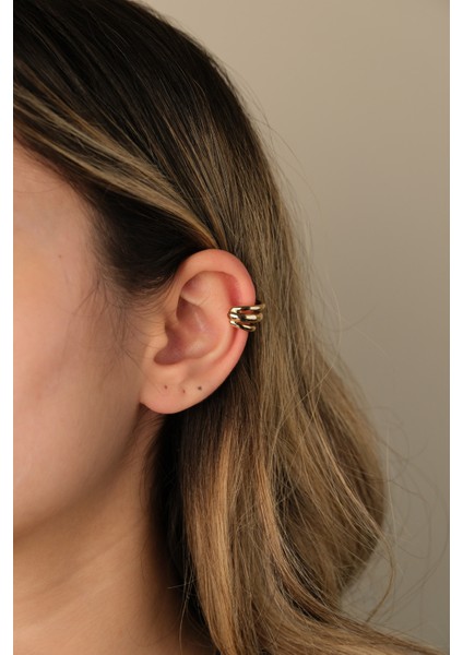 Gold Özel Tasarım Üçlü Kıkırdak Küpe fiyatları