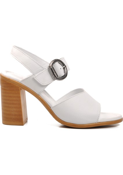 Beyaz Kadın Topuklu Sandalet modelleri