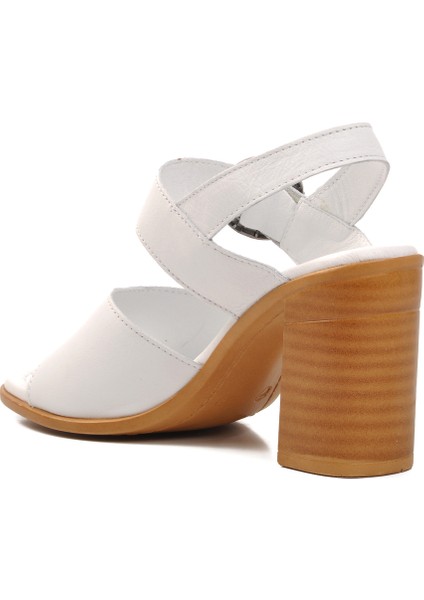 Beyaz Kadın Topuklu Sandalet fırsatları