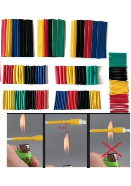 ToptanPerpa 328 Parça Makaron Seti Kablo Birleştirme Koruyucu Sıcaklıkla Daralan Set