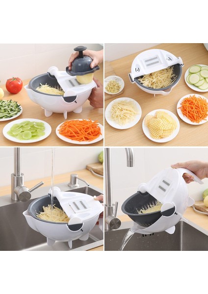 5 Fonksiyonlu Dönen Süzgeçli Rende Doğrayıcı Dilimleyici Aparat indirimleri