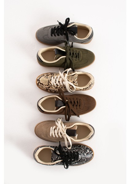 Lera Kadın Haki Süet Günlük Sneaker