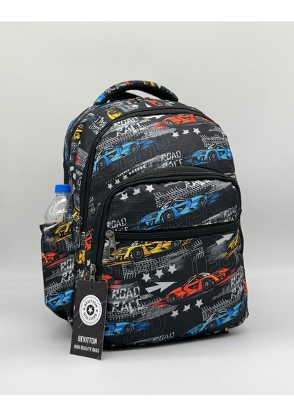 Ilk Okul Çantası 3'lü Seti Ilkokul Çantası Araba Desenli Takım Erkek Çocuğu Siyah fiyatları