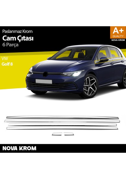 Vw Golf 8.5 Krom Cam Çıtası 6 Prç. 2020 Üzeri