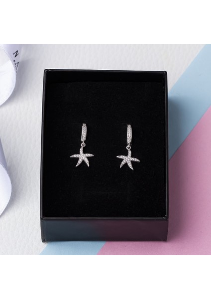Deniz Yıldızı Model Zirkon Taşlı 925 Ayar Gümüş Kadın Küpe fırsatları