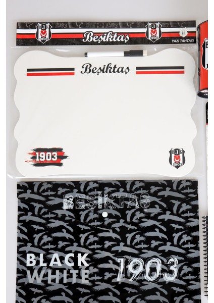 Yeni Sezon Lisanslı Beşiktaş Çıtçıt Dosya Bloknot Yazı Tahtası Kumbara Uçlu Kalem ve Uç Seti