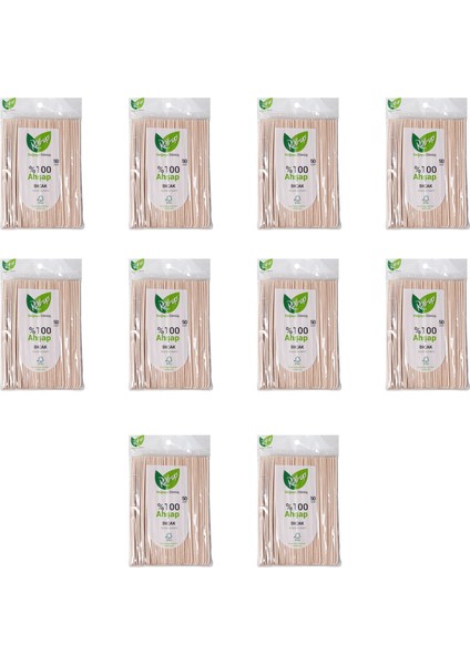 Doğaya Dönüş Ekolojik Doğal Doğa Dostu %100 Ahşap Bıçak - 16 Cm. - 50'li 10 Paket
