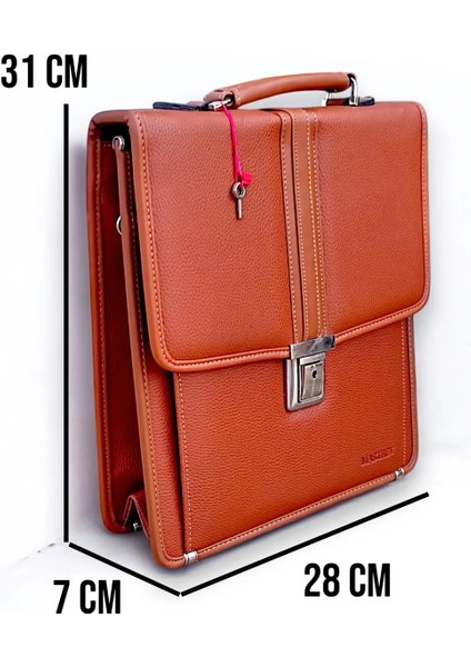 Dikey Deri Evrak Çantası Anahtar Kilitli A4 Uyumlu fiyatları