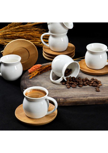 Bambu Tabaklı 6 Parça Türk Kahvesi Fincan Takımı fırsatları