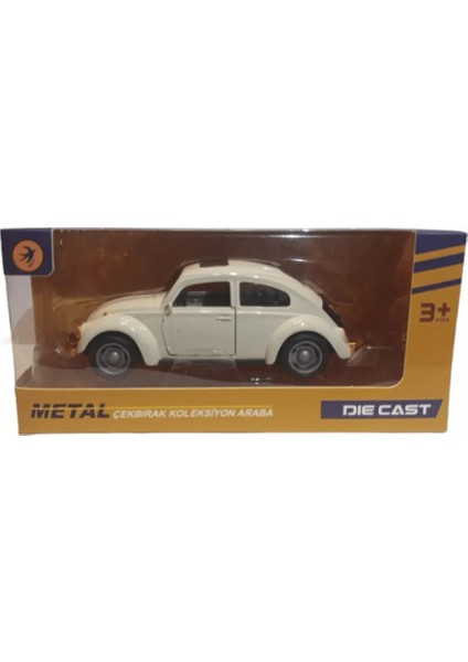 Nostalji Klasik 12 cm Metal Metal Çek Bırak Vosvos Krem Araba 2 Kapı ve Bagaj Açılır fiyatları