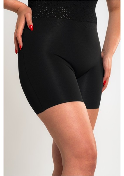 Lazer Kesim Şort Korse - Siyah