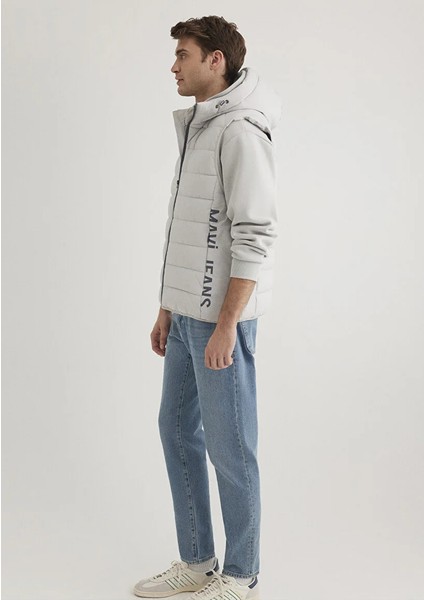 Erkek Gri M0110554-70074 Kapüşonlu Yelek modelleri