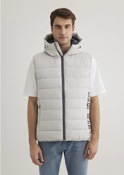 Erkek Gri M0110554-70074 Kapüşonlu Yelek fırsatları