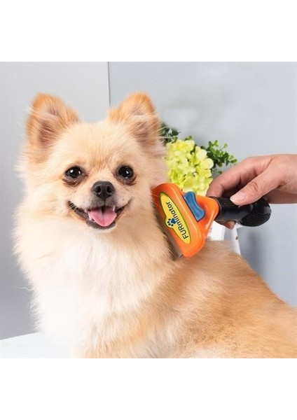 Uzun Tüylü Köpekler Için Kolay Tarama Fırçası Temizlenebilir Çelik Tarak Tüy Toplayıcı Mediu
